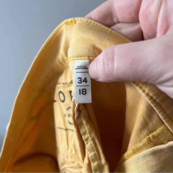 Ann Taylor LOFT Plus yellow skinny jeans raw hem size 18 - Picture 7 of 9